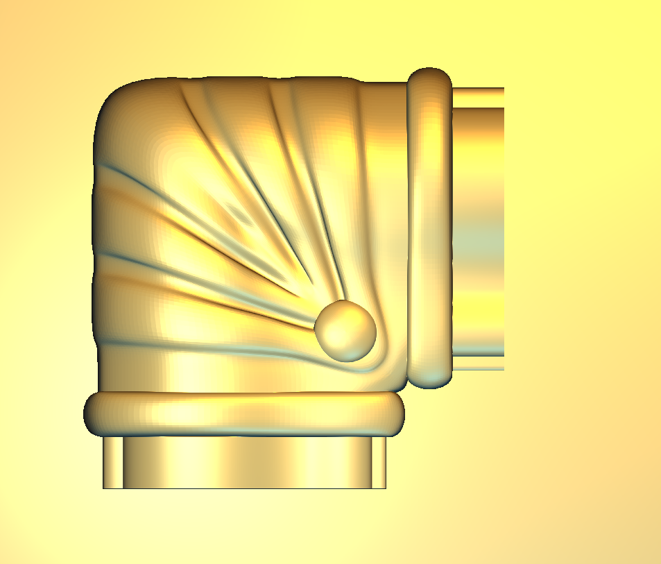 Corner Design - 48-CORNER Elegant Shell Motif Architectural Carving 3D Model