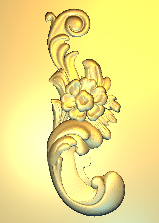 Corner Design - 49-CORNER Elegant Baroque Floral Ornament 3D Relief Model