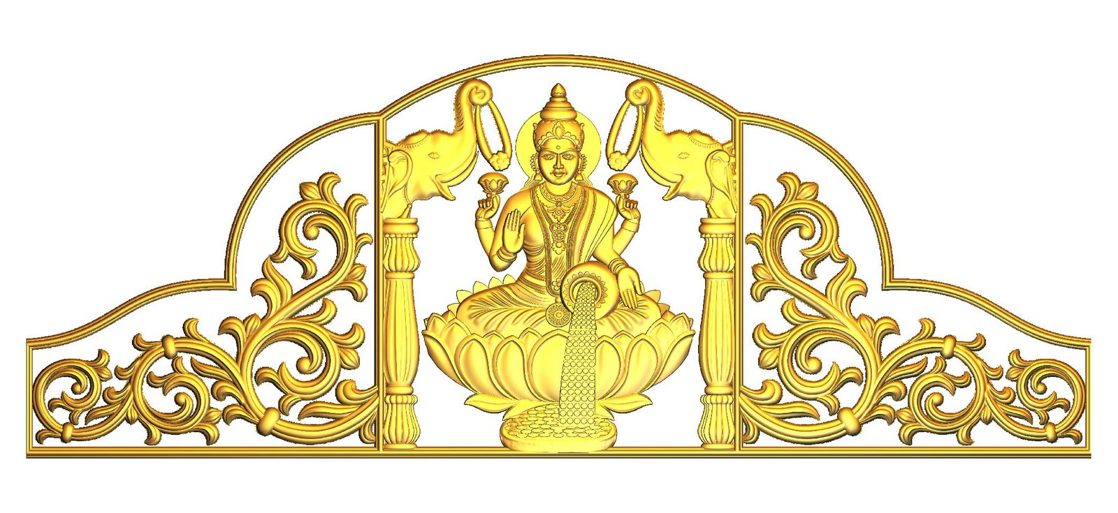Maa Lakshmi CNC Designer RLF File | Premium 3D Wood Carving Design