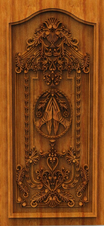 Heritage Wooden Door CNC Designer RLF File | 3D Royal Carving Design