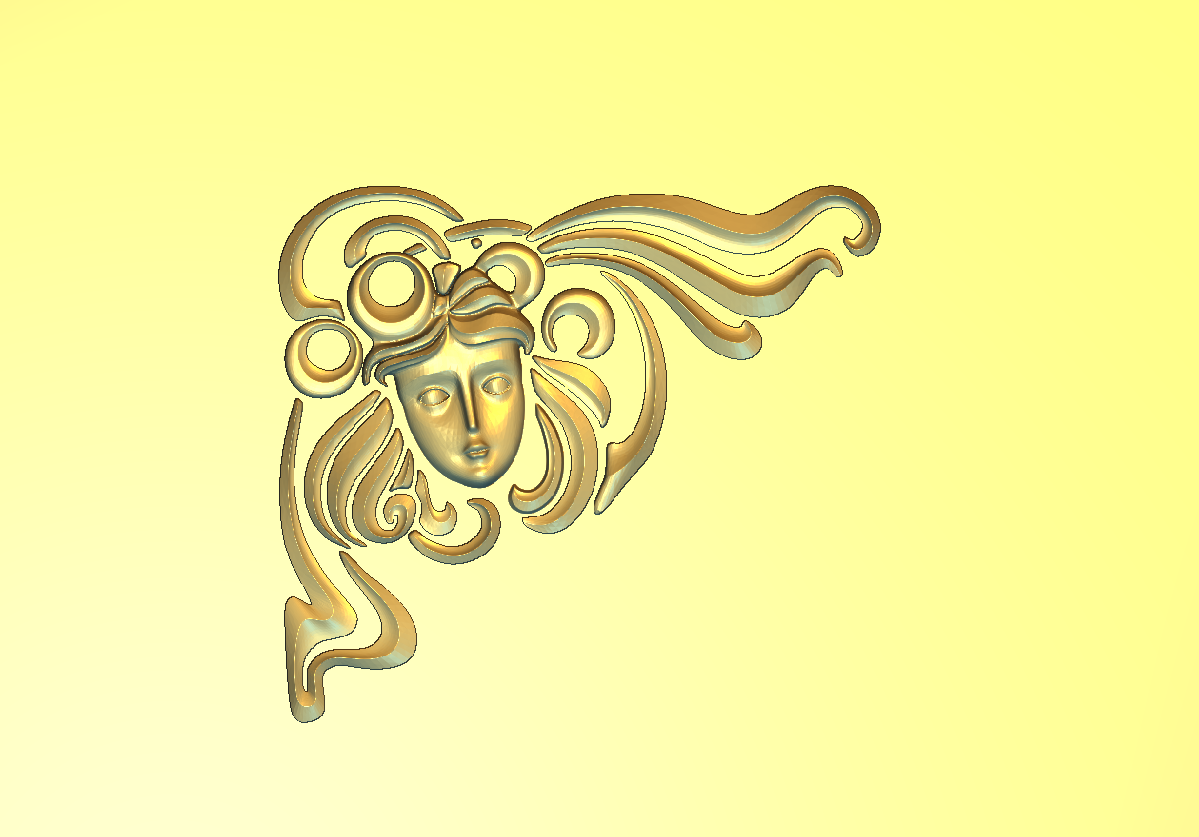 Corner Design - 21-CORNER Art Nouveau Feminine Face Decorative Relief