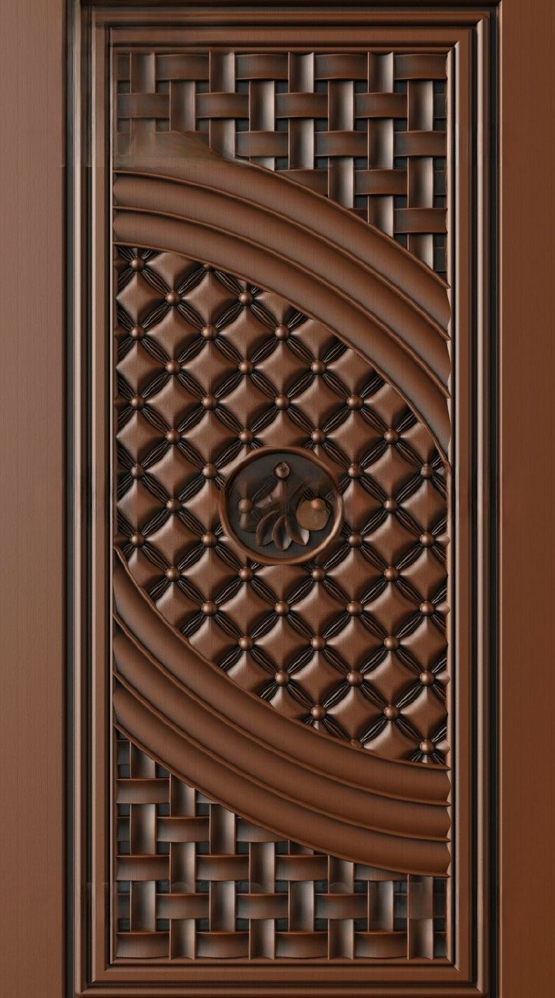 Doors - 12 Geometric Lattice and Diamond Tufted Luxury Entrance 3D Relief Model
