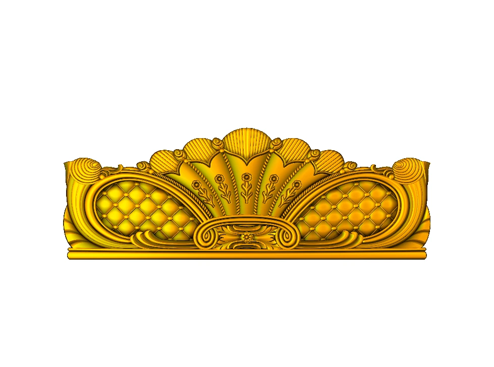 CD - 31 Royal Shell Motif Decorative Furniture Bed Headboard 3D Model