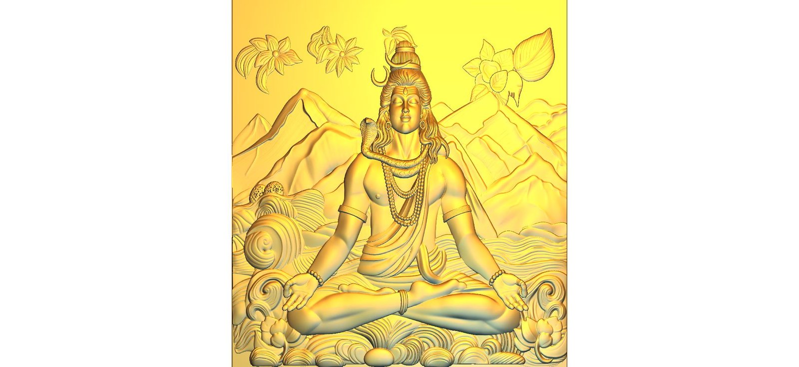 Mahadev Meditation CNC Designer RLF File | 3D Wood Carving Design