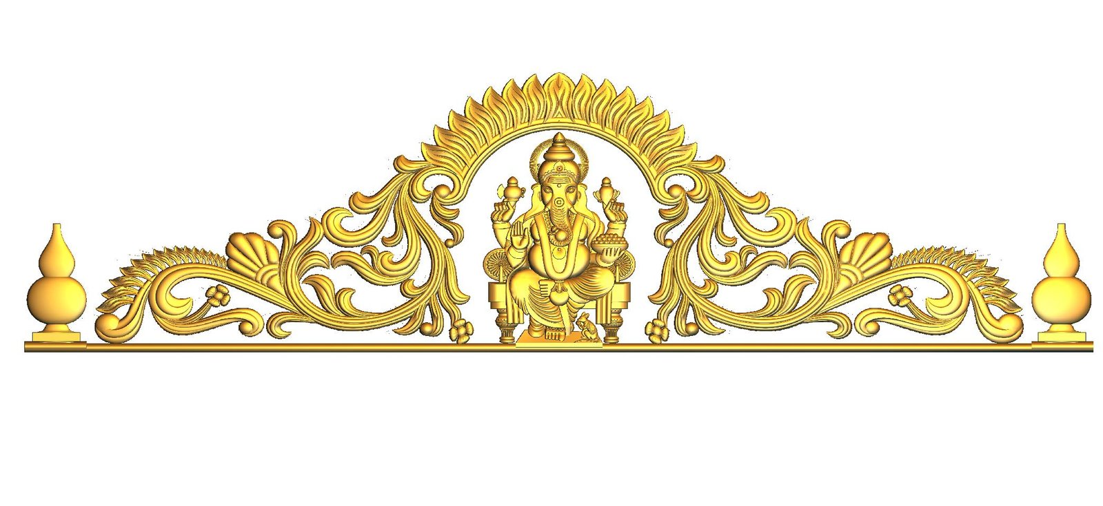 Lord Ganesha 3D CNC Designer RLF File | Premium Wood Carving Model
