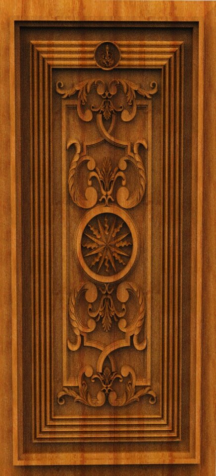 Grand Monarch Entrance Door CNC Designer RLF File | Premium 3D Wood Relief Design