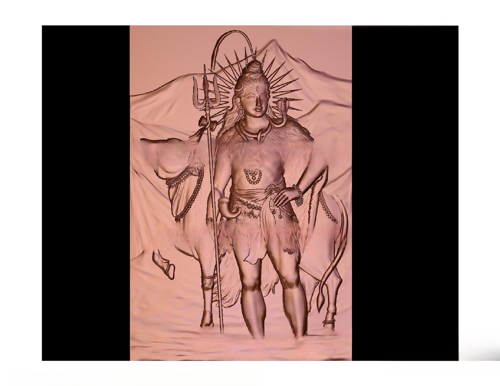Gods GN - 29 Lord Shiva Divine Relief Carving 3D Model