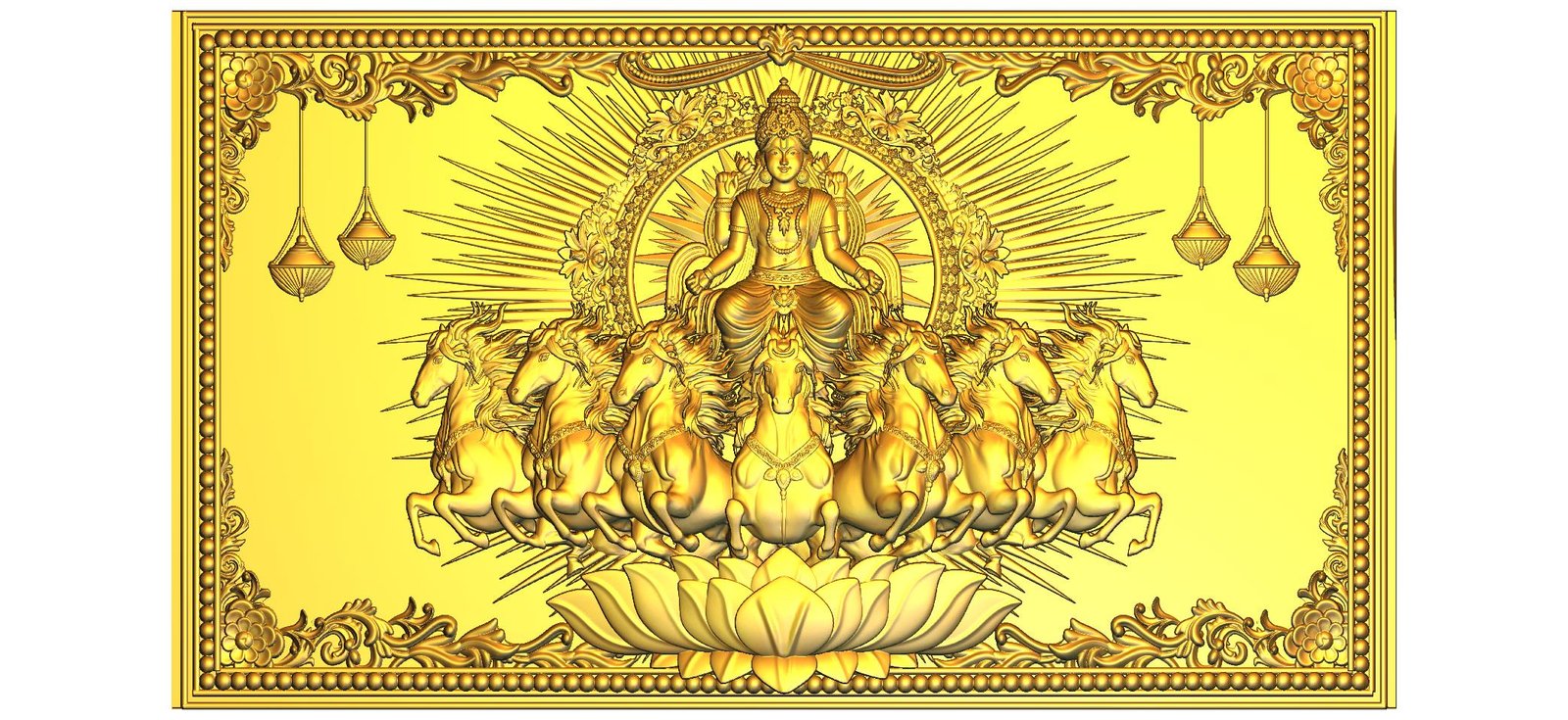 Surya Dev CNC Designer RLF File | 3D Wood Carving Design