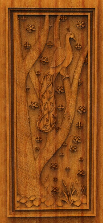 Royal Artisan Entrance Door CNC Designer RLF File | Premium 3D Wooden Design